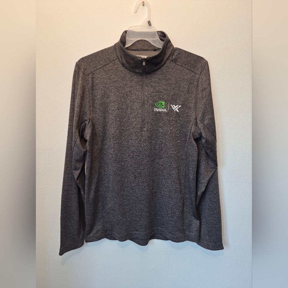Nvidia Mens Long Sleeve Shirt Large Gray Half Zip NEW WITHOUT TAG